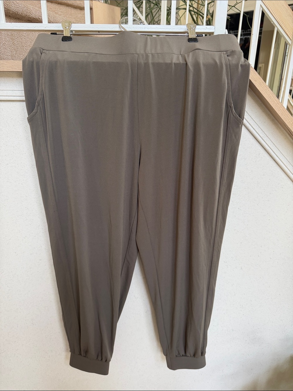 Lisa Rinna Collection Taupe Track Joggers